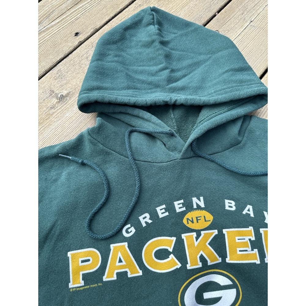 Vintage Green Bay Packers Hoodie XL NFL Football Sweatshirt Green Pullover - Picture 7 of 12